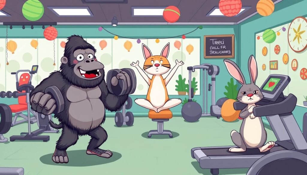 fitness cartoons