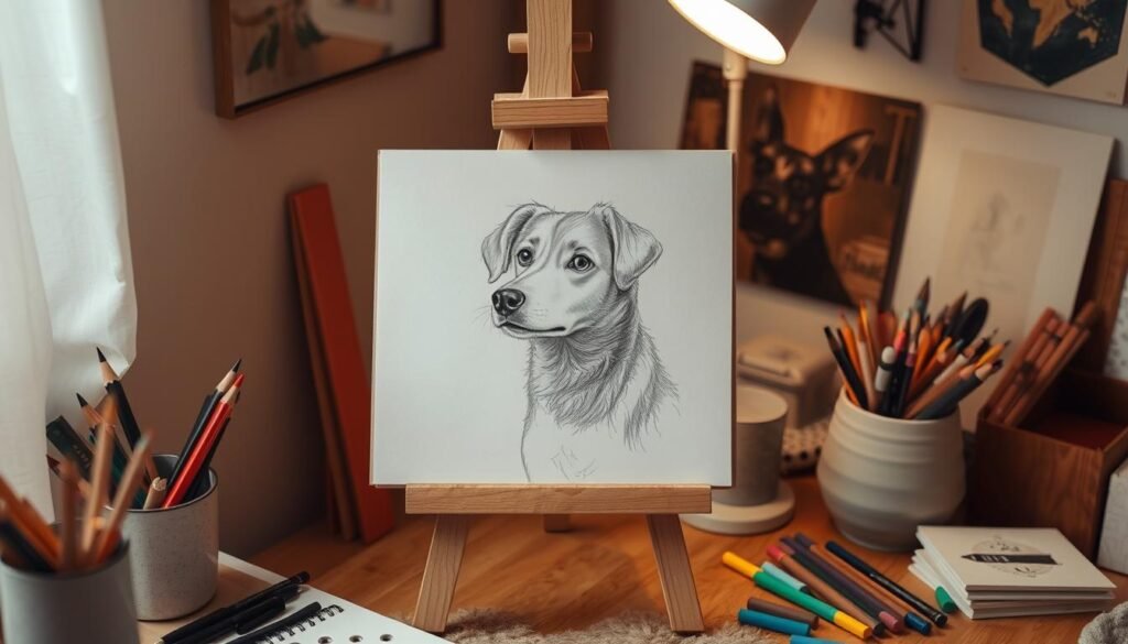 refining dog drawing